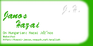 janos hazai business card